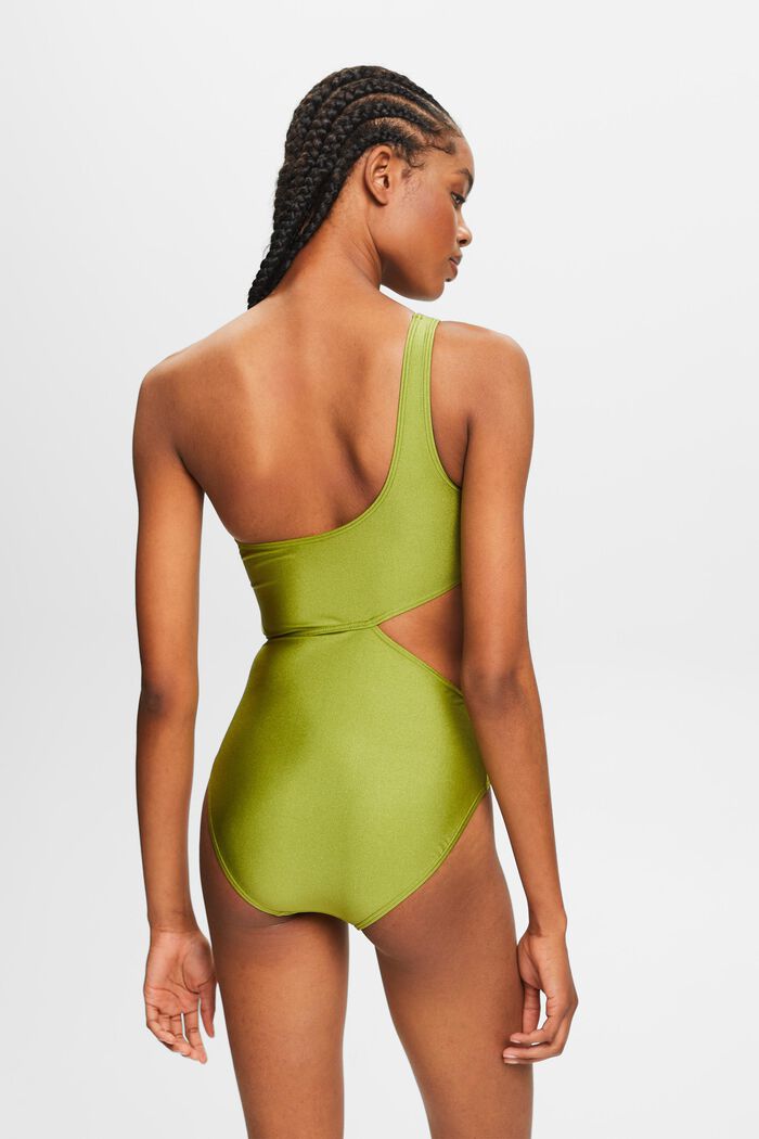 Cut-Out One-Piece Swimsuit, LEAF GREEN, detail image number 3