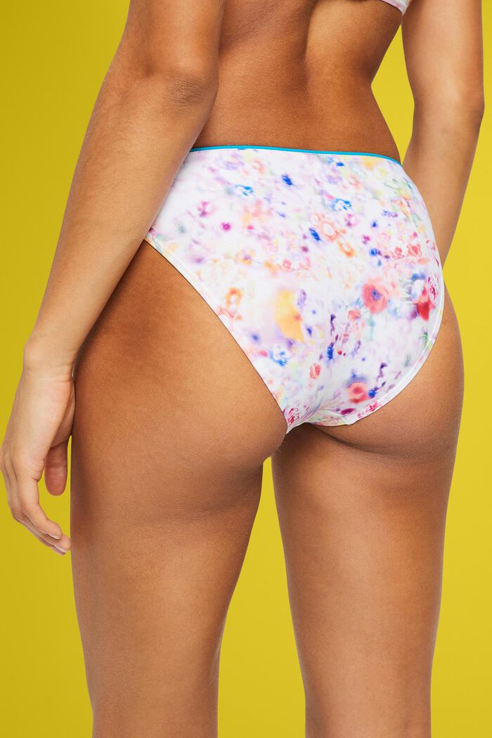 Mini-sized bikini bottoms with floral pattern, TEAL BLUE, detail image number 3