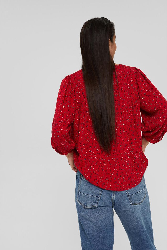 Mille-fleurs blouse made of LENZING™ ECOVERO™, RED, detail image number 3