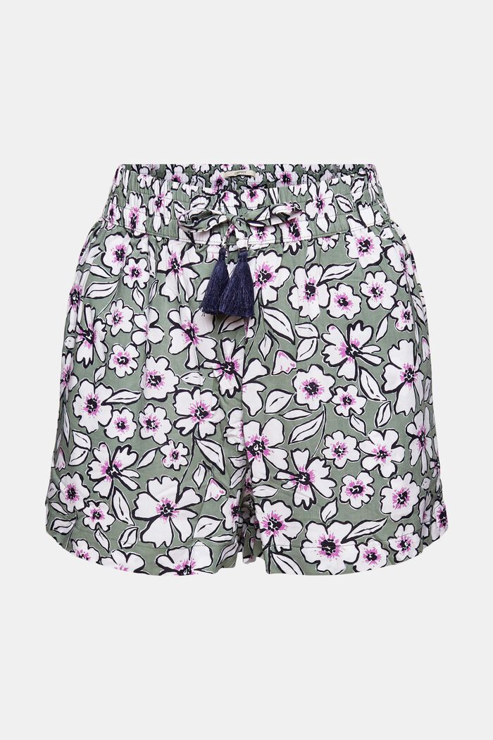 Beach shorts made of LENZING™ ECOVERO™, LIGHT KHAKI, overview