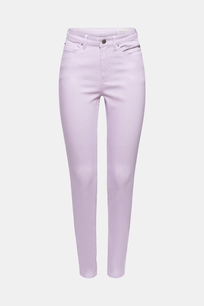 Trousers with a zip pocket, LILAC, overview