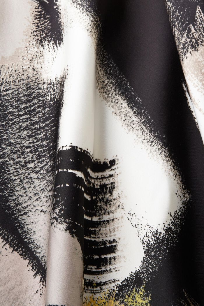 Printed Satin Midi Skirt, BLACK, detail image number 5