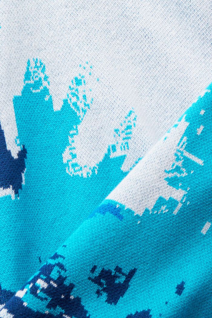 Half-zip jumper with wave pattern, BLUE, detail image number 5