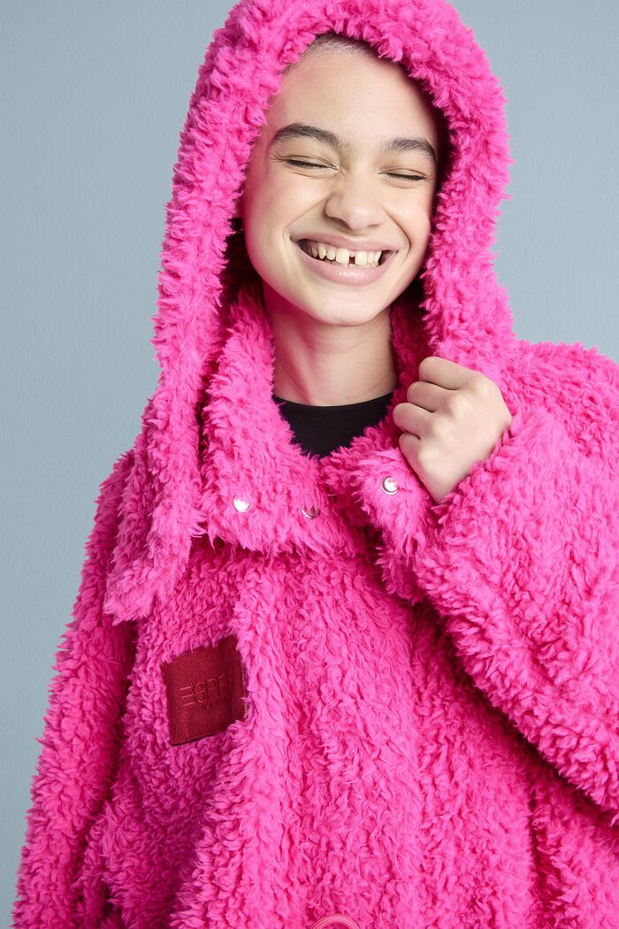 Faux Fur Hooded Parka, PINK FUCHSIA, detail image number 4