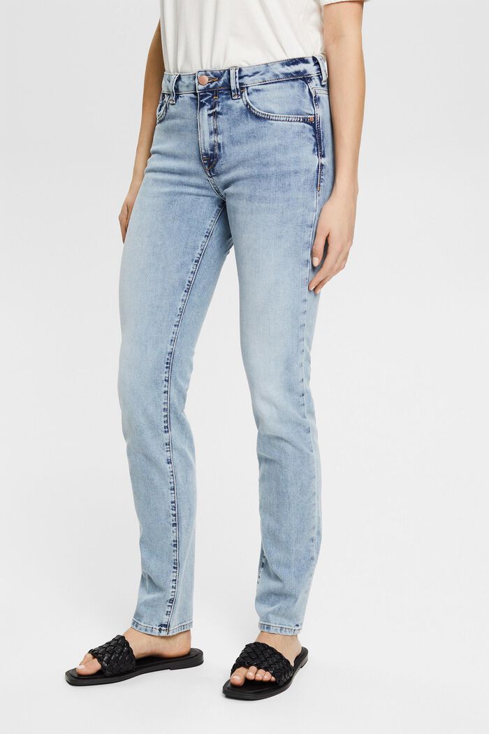 Slim-fit stretch jeans, BLUE LIGHT WASHED, detail image number 0