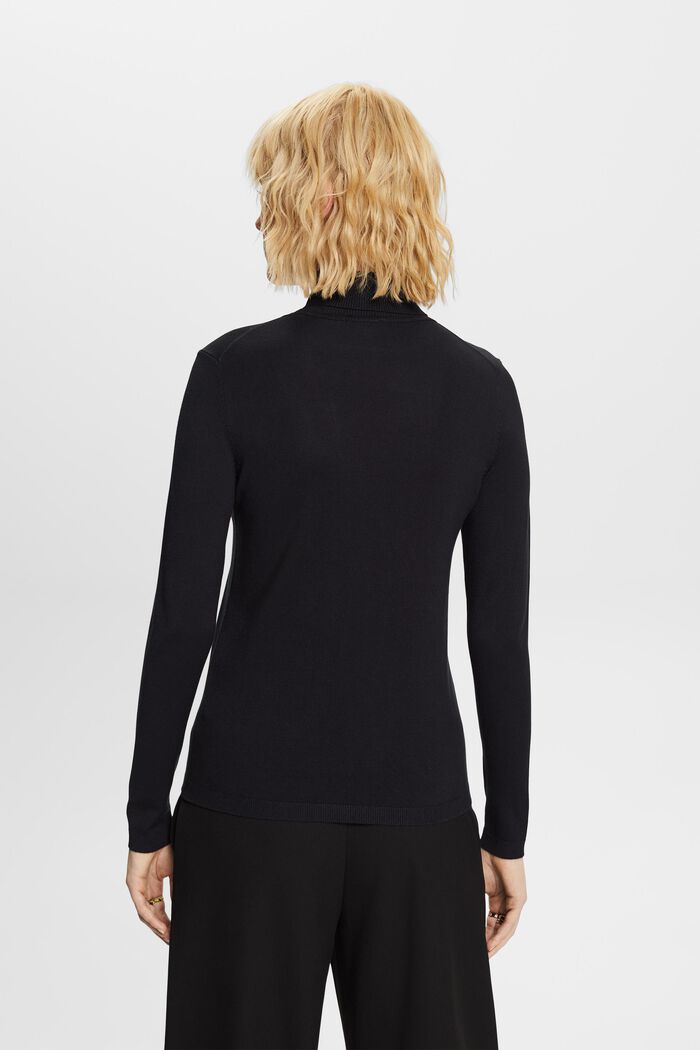 Long-Sleeve Turtleneck Sweater, BLACK, detail image number 4