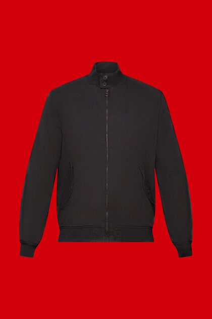 Bomber jacket with stand-up collar