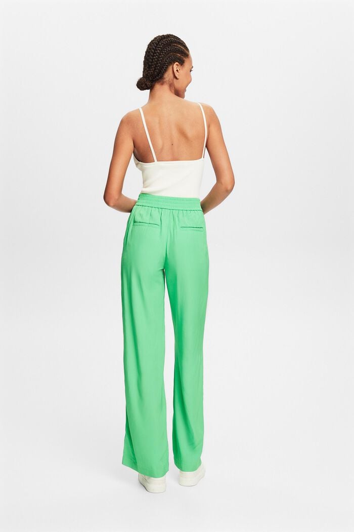 Twill Wide Pull-On Pants, CITRUS GREEN, detail image number 2