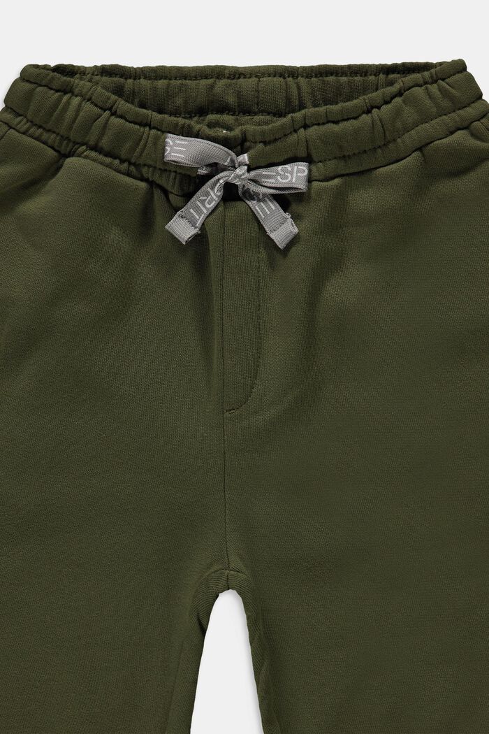 Tracksuit bottoms with a logo, 100% cotton, OLIVE, detail image number 2