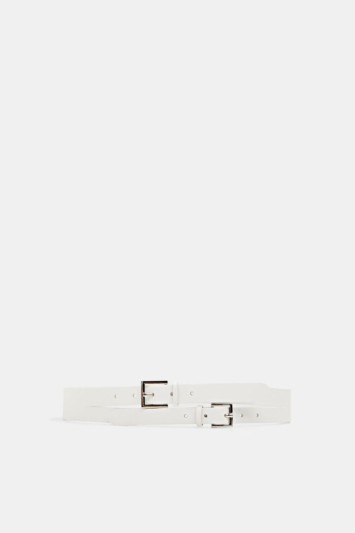 Double leather belt, OFF WHITE, detail image number 2