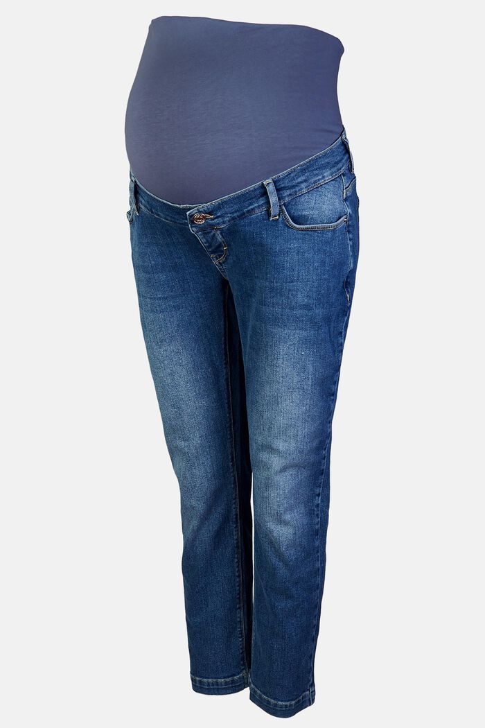 Ankle-length jeans with an over-bump waistband, MEDIUM WASHED DENIM, detail image number 0