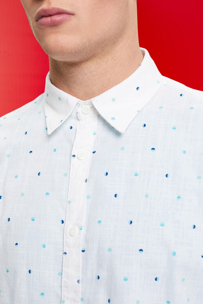 Slub cotton shirt with lunar dot pattern, WHITE, detail image number 2