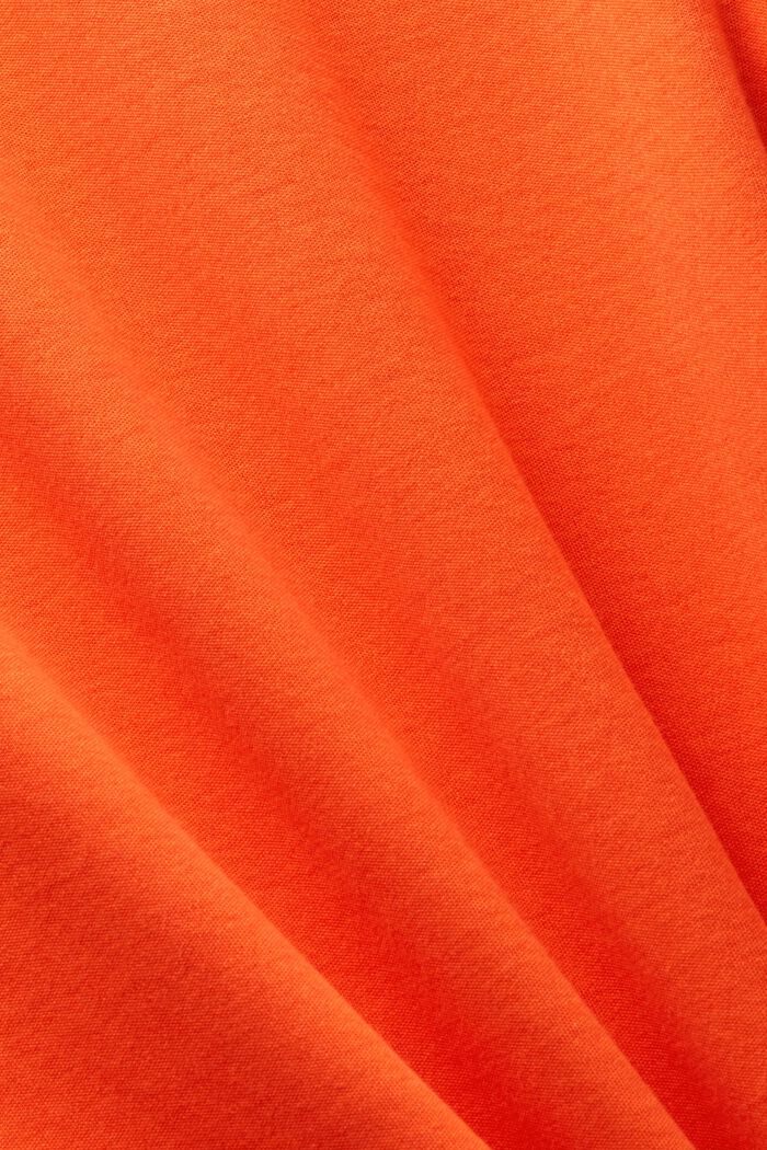Cotton Padded T-Shirt Dress, BRIGHT ORANGE, detail image number 4