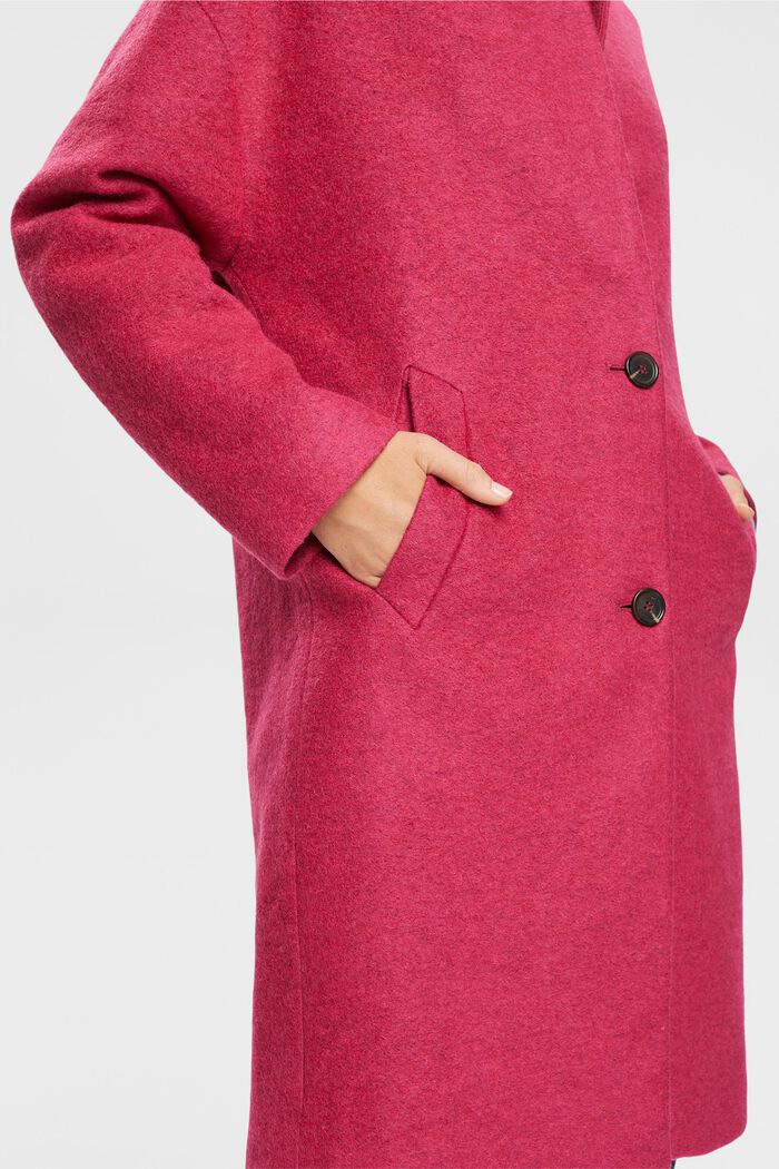Wool blend coat, DARK PINK, detail image number 2