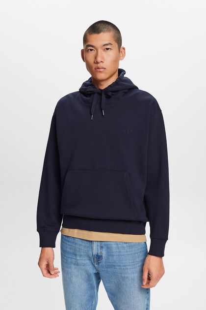 Sweatshirt hoodie with logo stitching