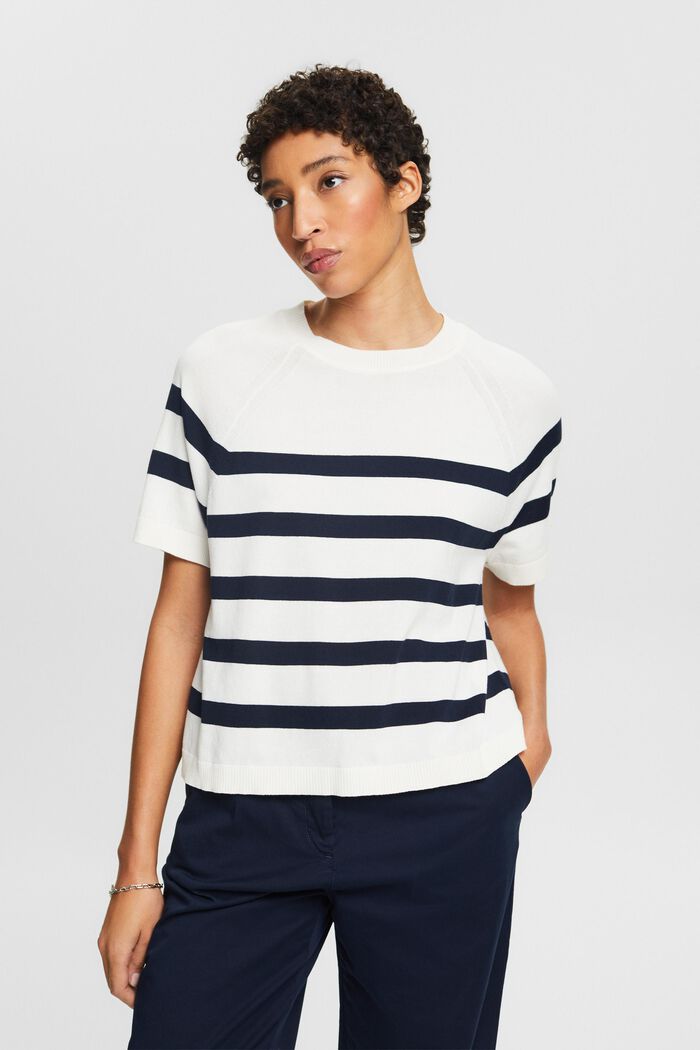 Striped Cotton Top, OFF WHITE, detail image number 0