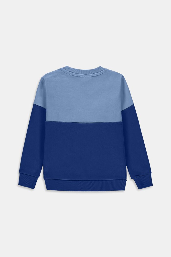 Colour block sweatshirt with a glitter print, BRIGHT BLUE, detail image number 1