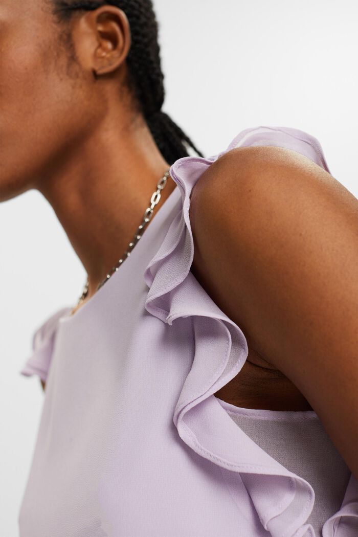 Chiffon blouse with ruffles, LAVENDER, detail image number 2