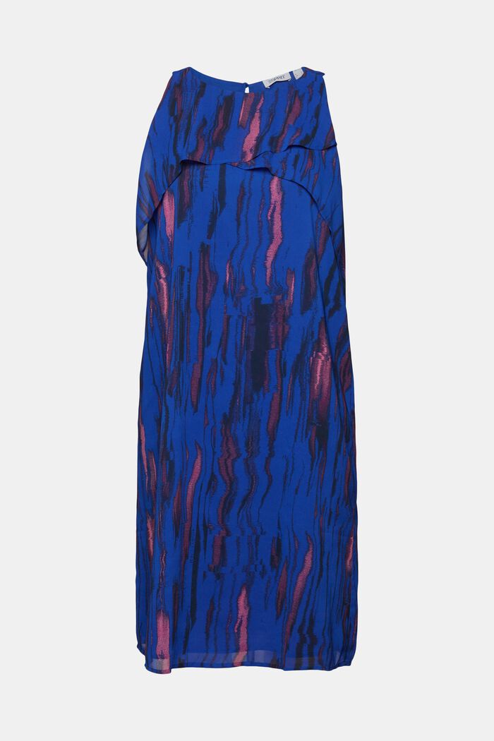 Printed Crêpe Chiffon Mini Dress, BRIGHT BLUE, detail image number 6