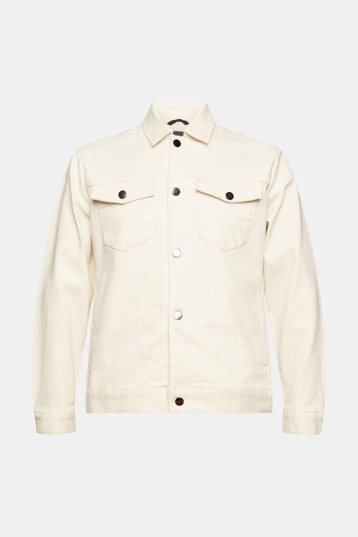 Denim jacket in organic cotton, OFF WHITE, overview
