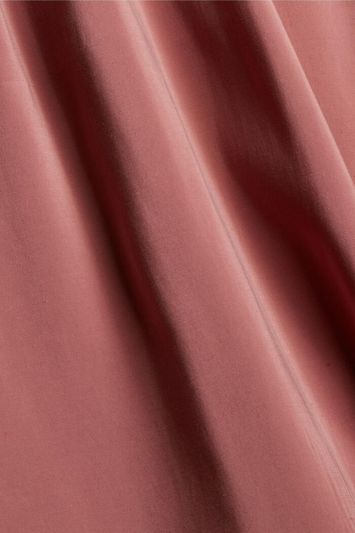 Shiny Henley blouse with LENZING™ ECOVERO™, DARK OLD PINK, detail image number 4