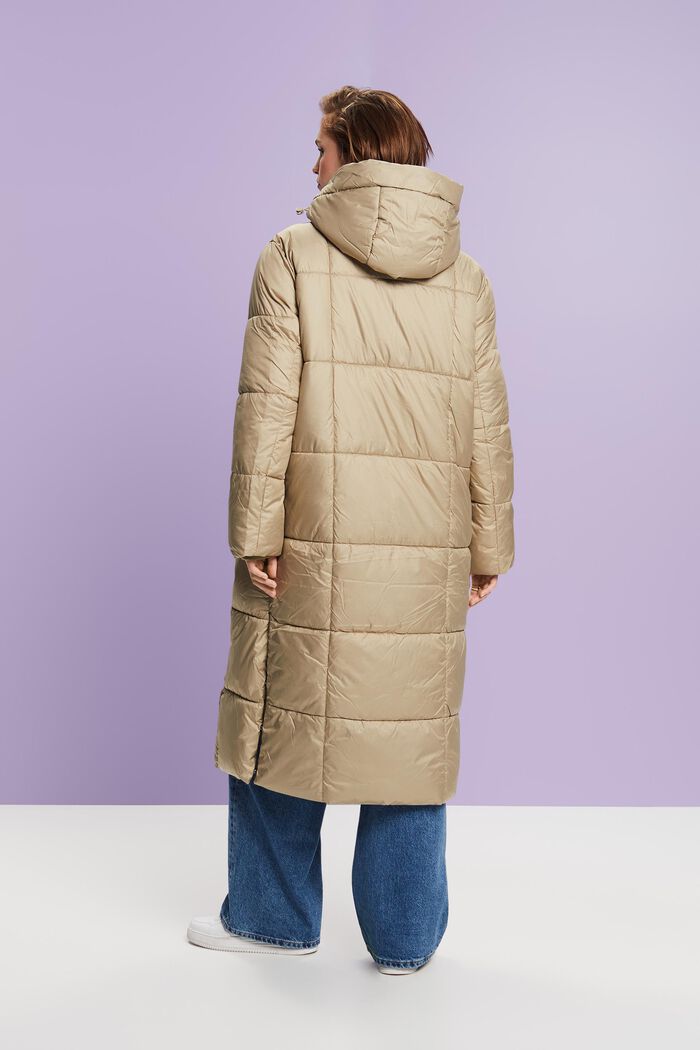 Hooded Quilted Puffer Coat, KHAKI BEIGE, detail image number 3