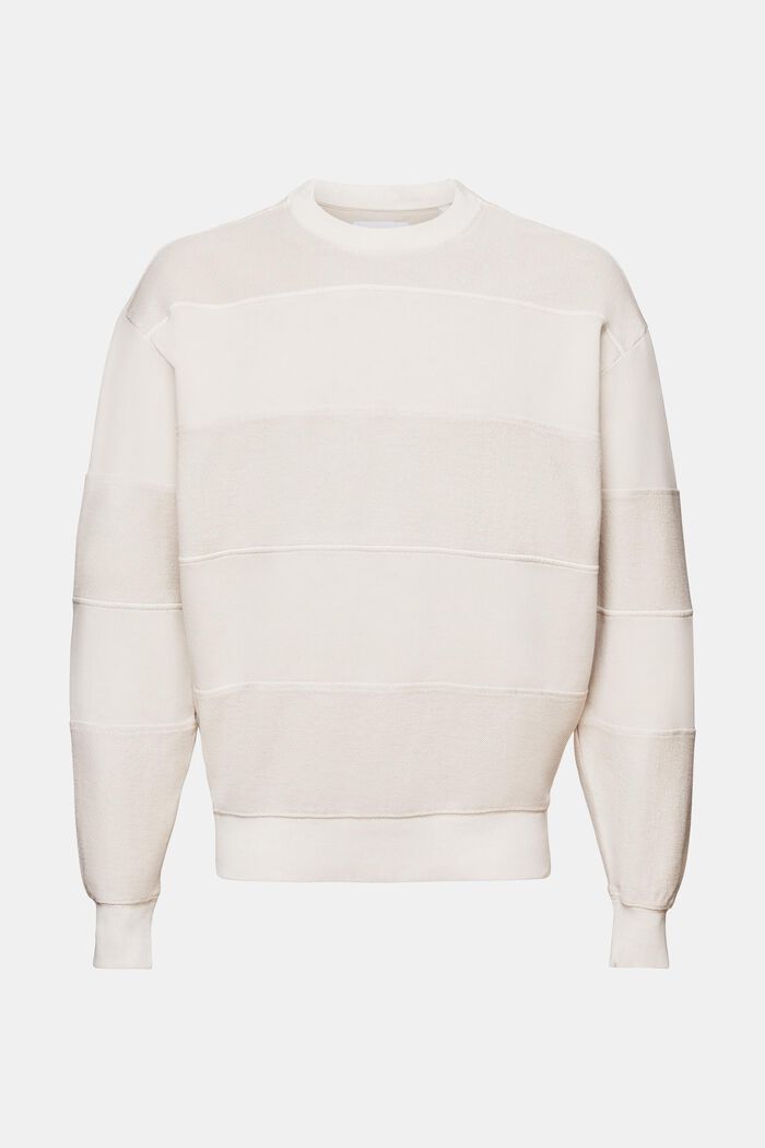 Textured Organic Cotton Sweatshirt, LIGHT BEIGE, detail image number 6