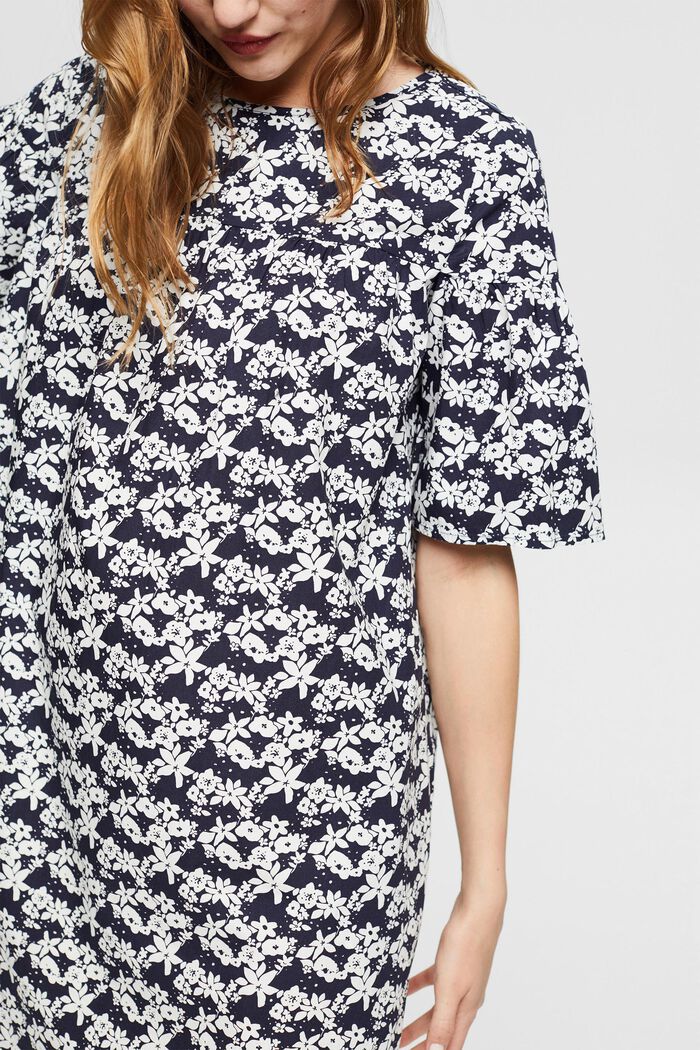 Dress with a mille-fleurs print, NAVY, detail image number 0