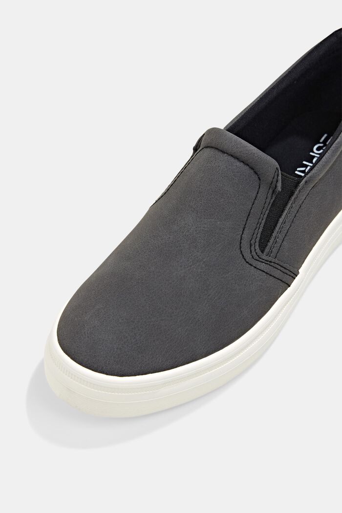 Slip-on trainers with a platform sole, DARK GREY, detail image number 4