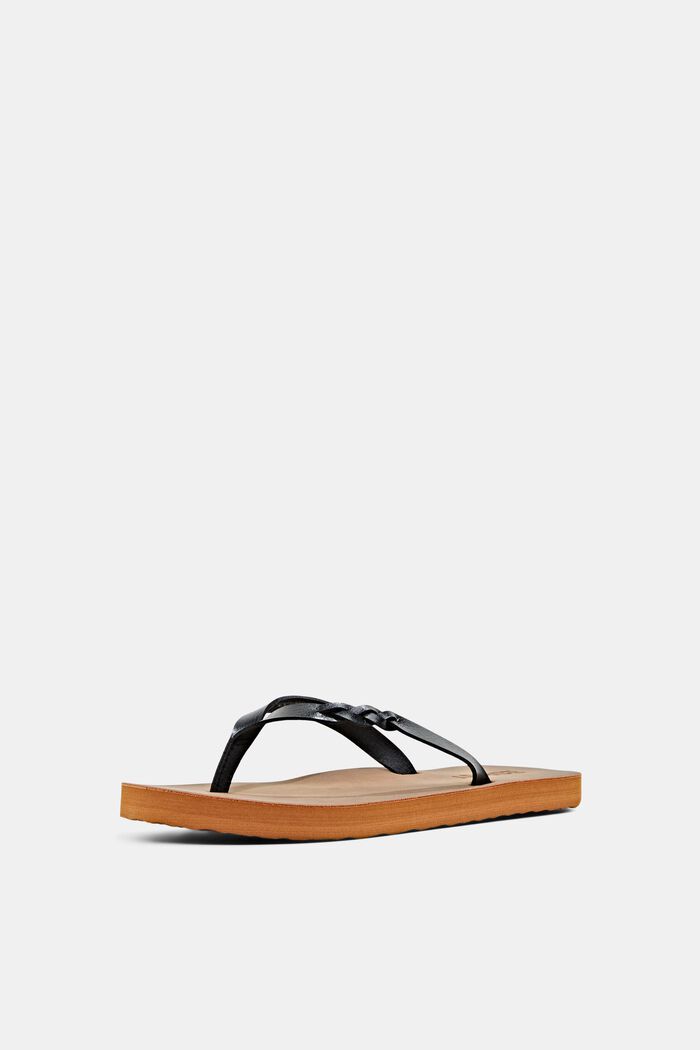 Thong sandals with braided detail, BLACK, detail image number 2