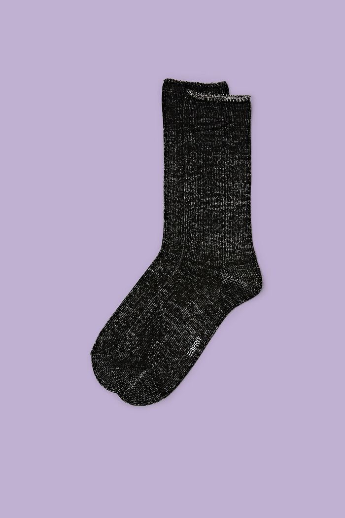 Chunky Multi-Colored Socks, BLACK, detail image number 0