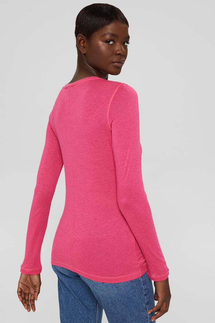 Long sleeve top with TENCEL™, PINK FUCHSIA, detail image number 3