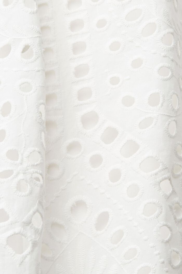 Midi skirt with broderie anglaise, LENZING™ ECOVERO™, WHITE, detail image number 4