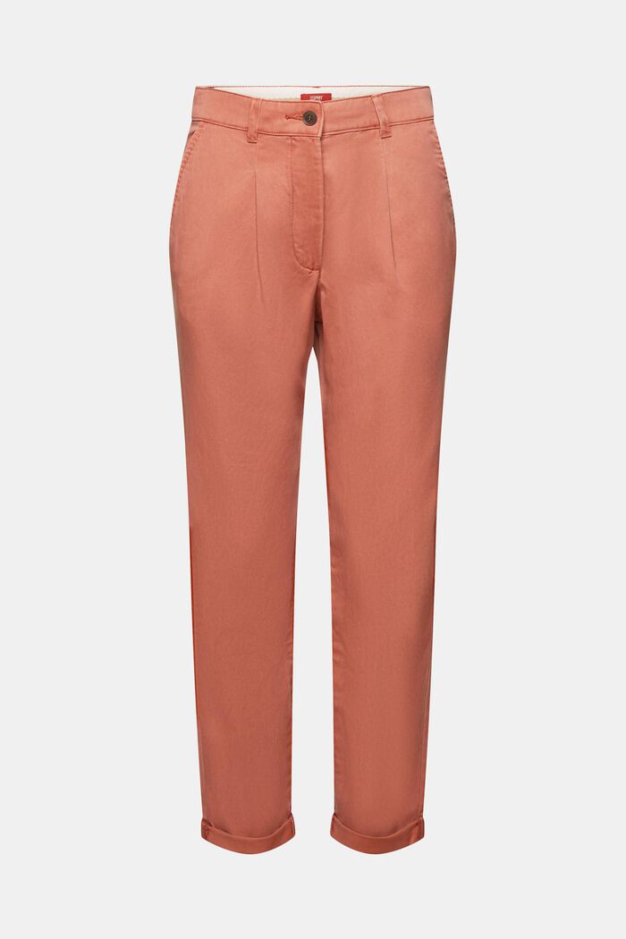 Mid-Rise Cotton-Blend Chinos, TERRACOTTA, detail image number 7