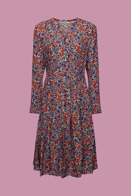 Midi dress with all-over floral print