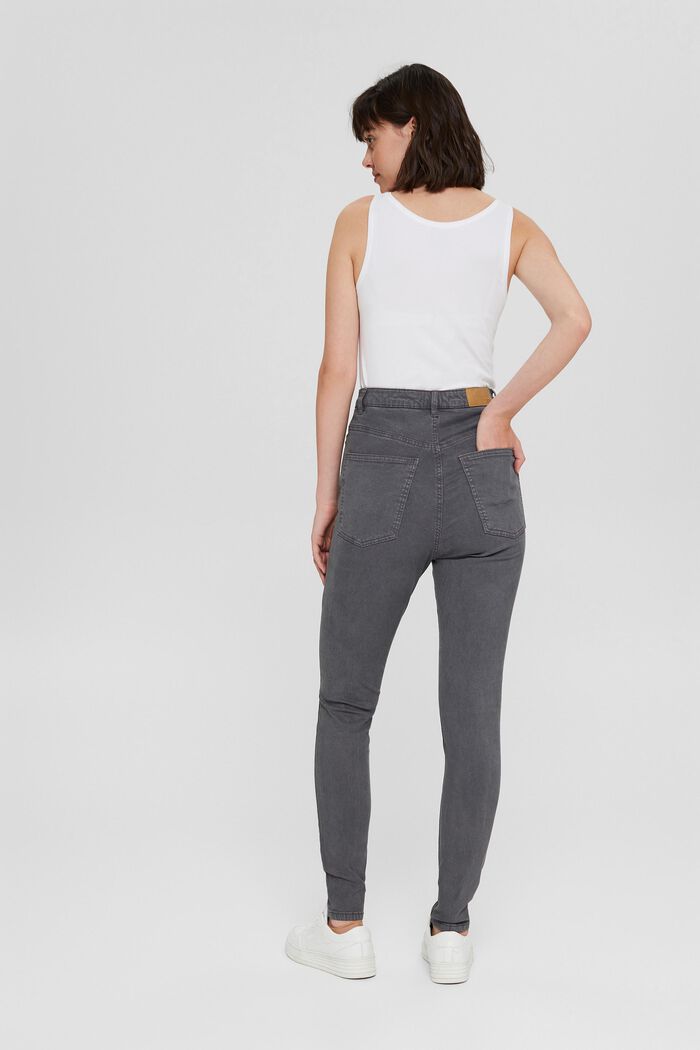Super high-rise jeans with organic cotton, GUNMETAL, detail image number 3