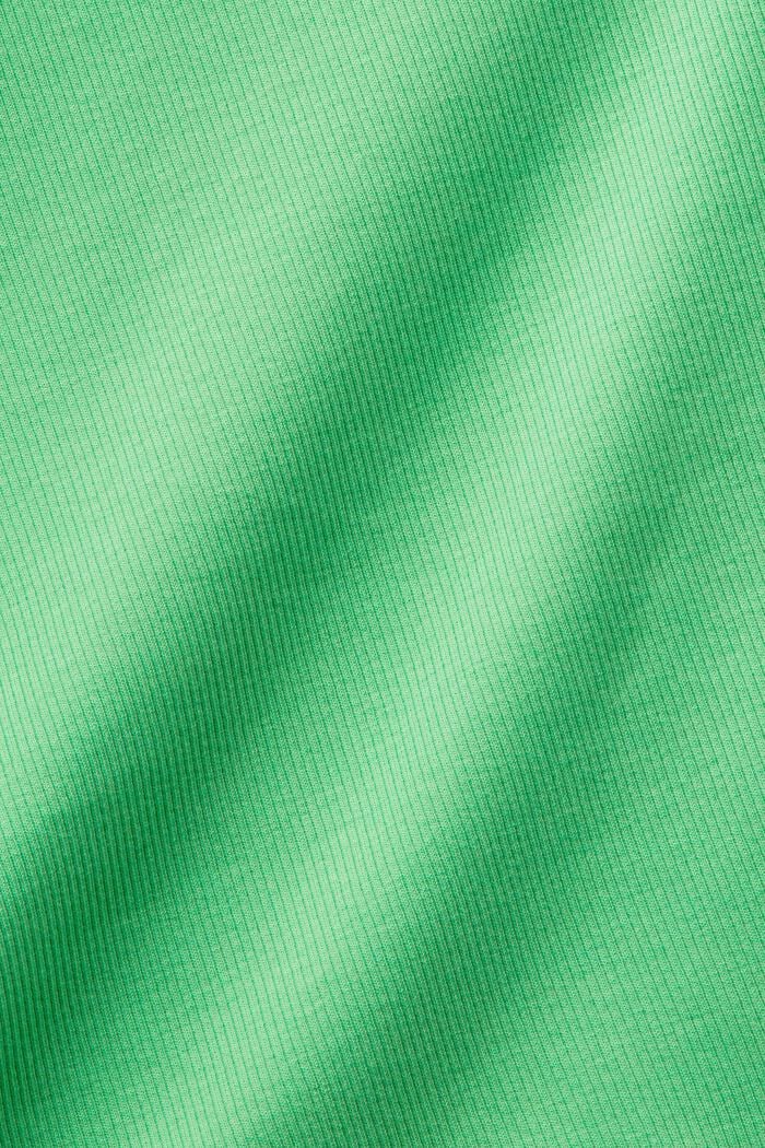 Ribbed Cotton Cropped T-Shirt, CITRUS GREEN, detail image number 5