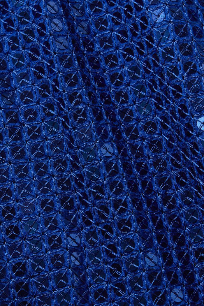Sequin Short-Sleeve Blouse, BRIGHT BLUE, detail image number 6