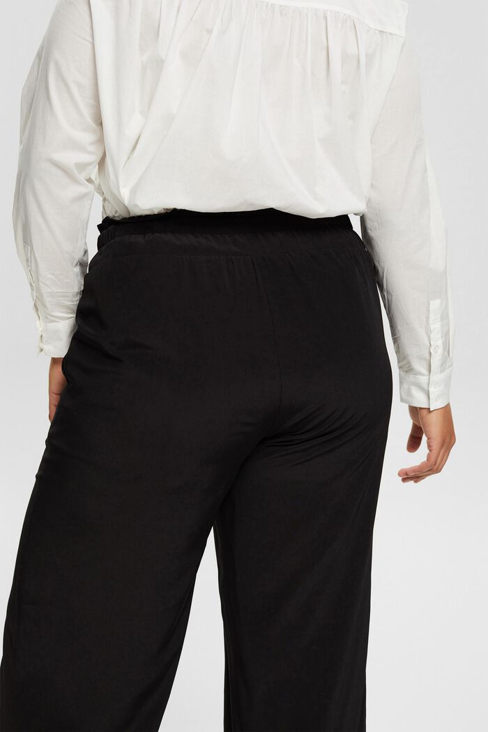 CURVY trousers with a wide leg, LENZING™ ECOVERO™, BLACK, detail image number 5