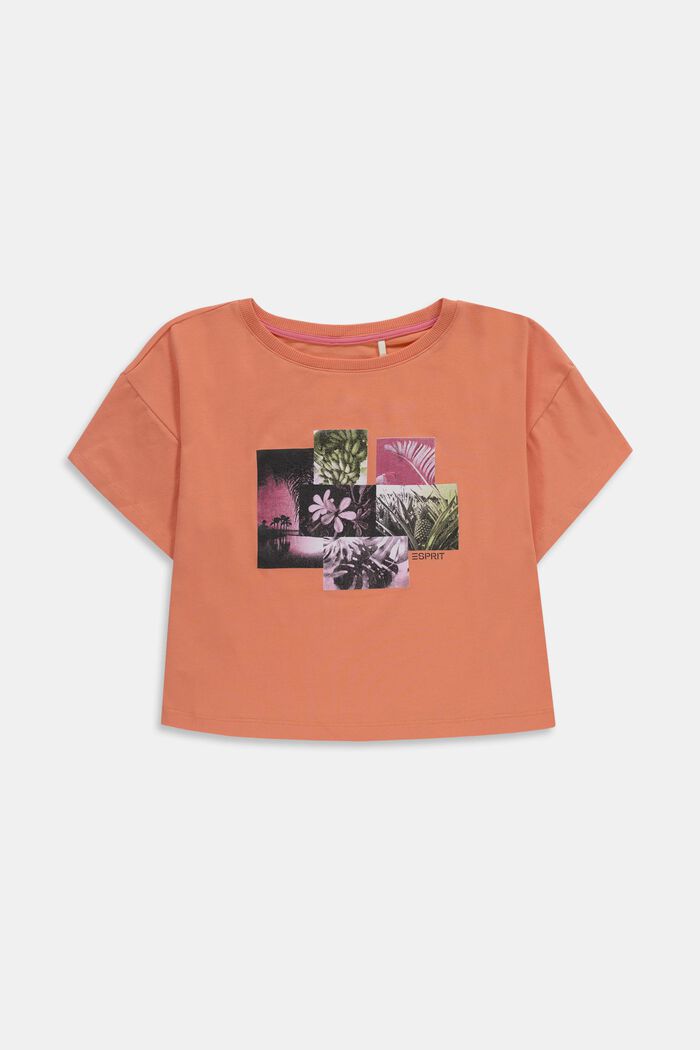 T-shirt with print, ORANGE, overview