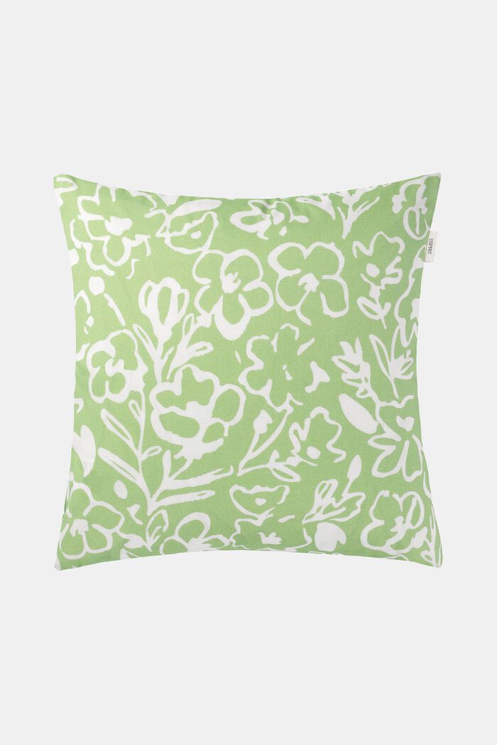 Floral cushion cover, GREEN, detail image number 0