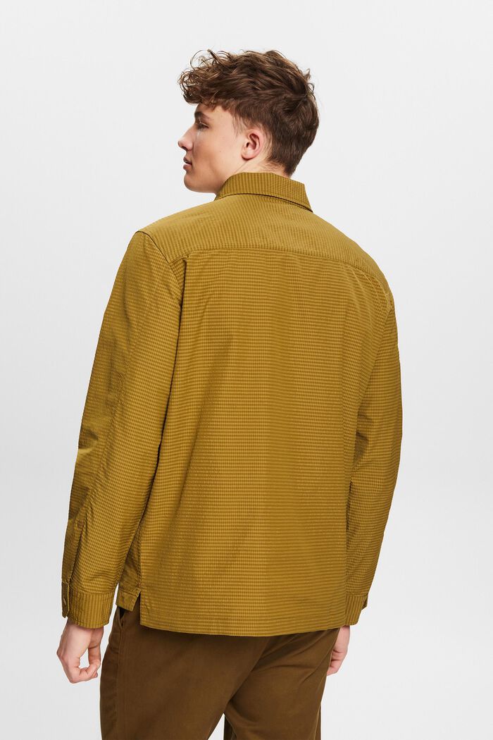 Textured Long-Sleeve Shirt, OLIVE, detail image number 3