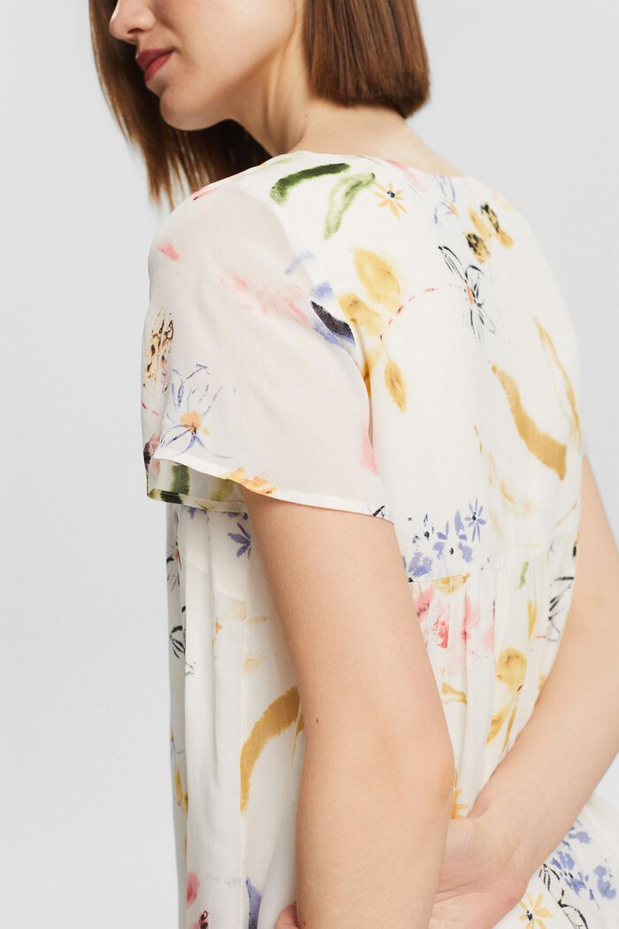 Blouse with a floral pattern, LENZING™ ECOVERO™, OFF WHITE, detail image number 2