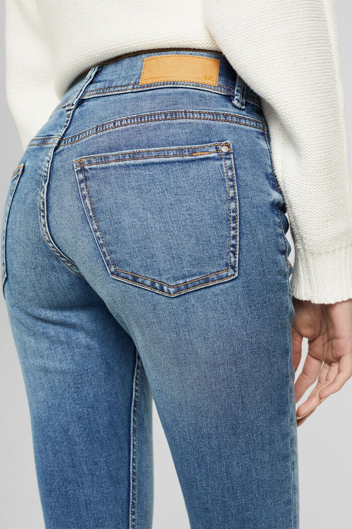 Stretch jeans made of blended organic cotton, BLUE MEDIUM WASHED, detail image number 5