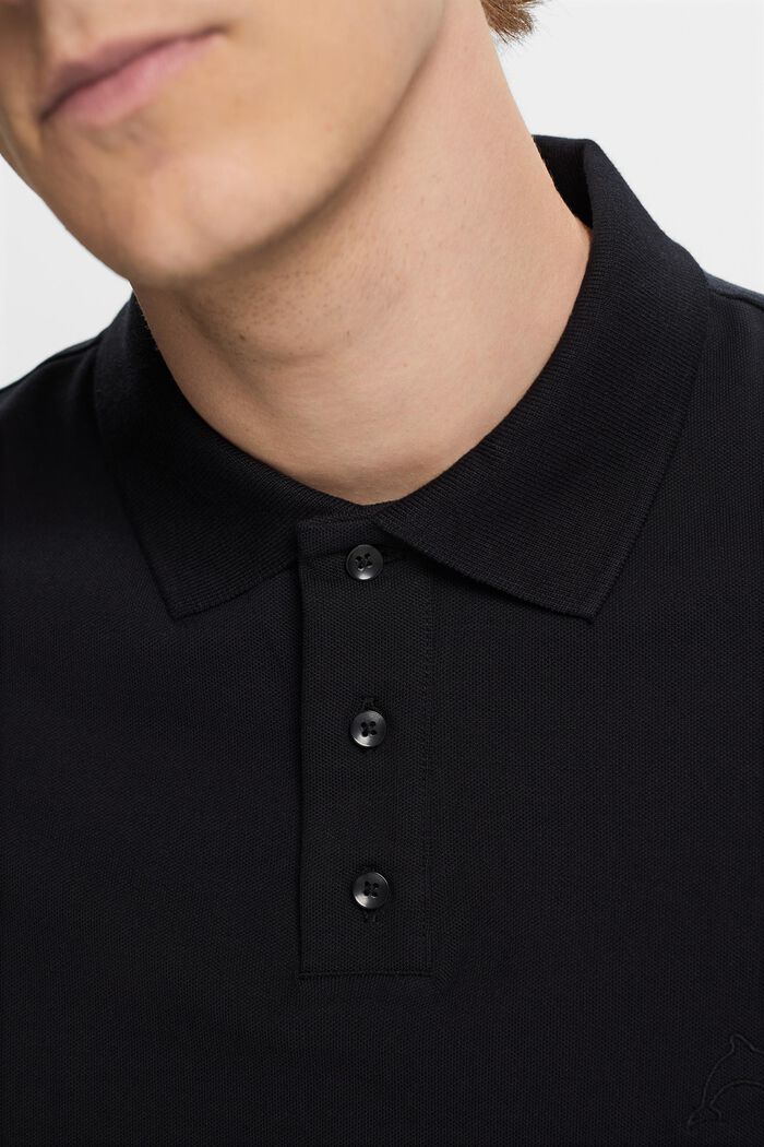 Signature piqué polo shirt, BLACK, detail image number 2