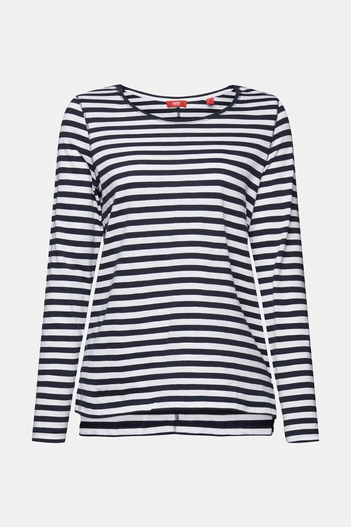 Striped Long Sleeve Top, NAVY, detail image number 7
