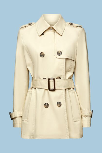 Short Double-Breasted Trench Coat