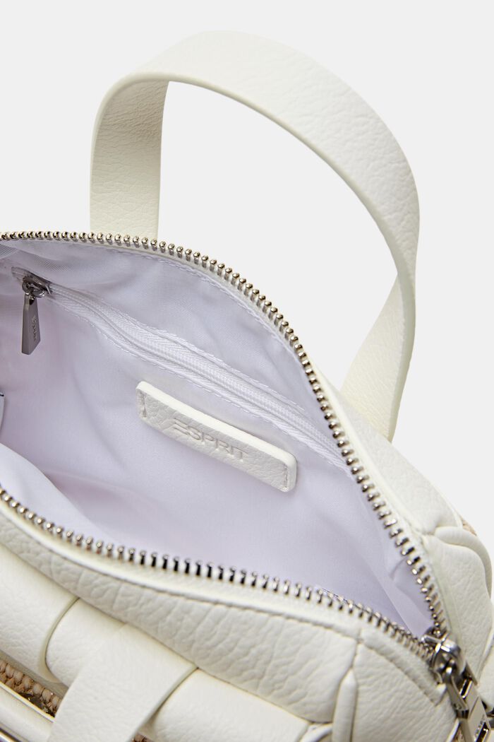 Small Straw Handbag, OFF WHITE, detail image number 4