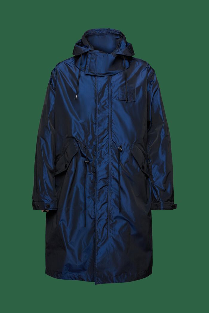 Metallic Hooded Parka, BRIGHT BLUE, detail image number 7