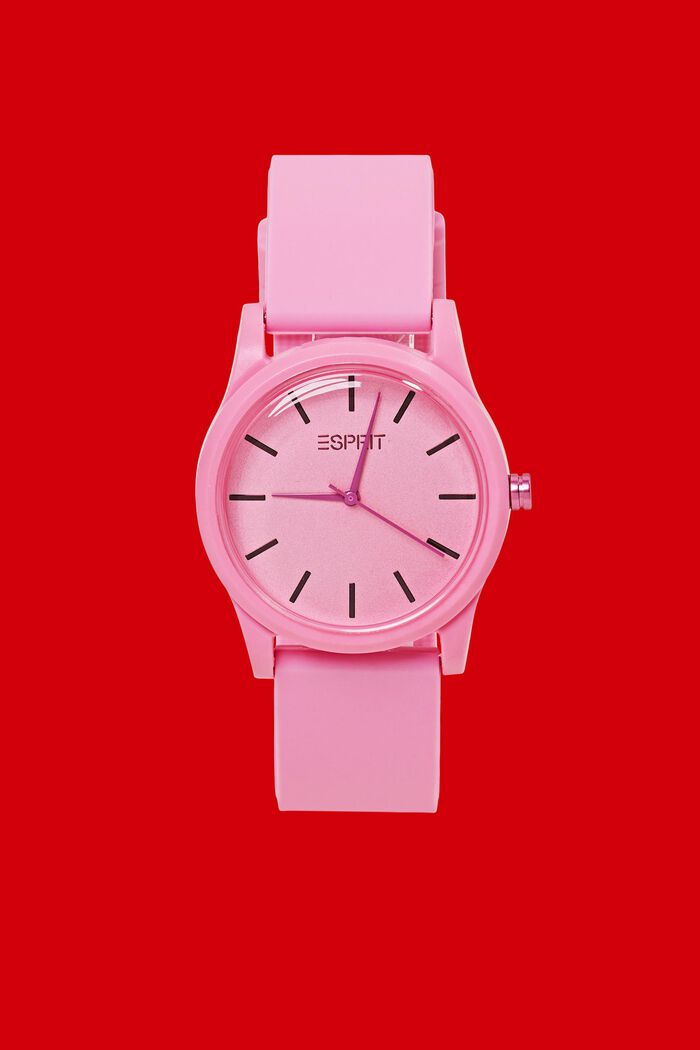 Coloured watch with rubber band, PINK, detail image number 0